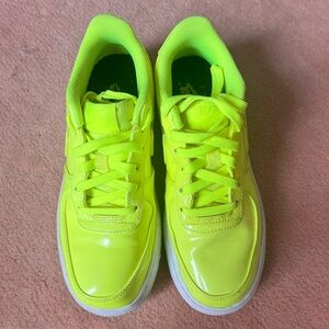 Neon green Nike Air Force ones